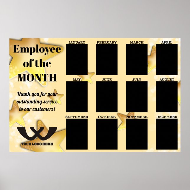 Poster employé vedette du mois présentoir pour photo 4X6 (Devant)