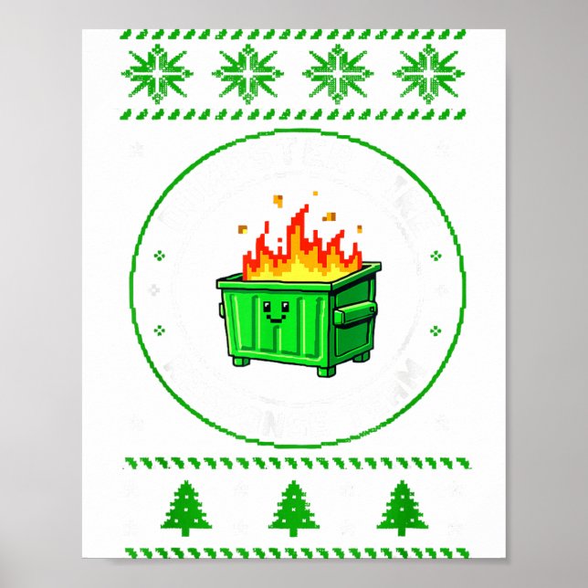 Poster Employee Dumpster Fire Resnse Team Ugly Christmas  (Devant)