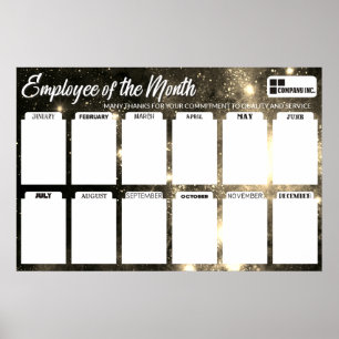 Poster employee of the month display for 4x6 photos