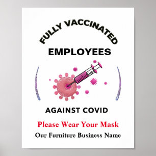 Poster Employés Commerciaux Vaccinés Contre Covid