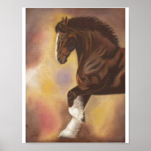 Poster Empreinte cheval de Shire 11"x14"