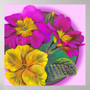 Poster Empreinte d'affiches d'art botanique Primula