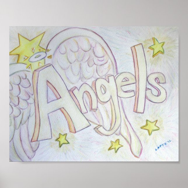 Poster Empreinte de l'affiche d'Art Word Angels (Devant)