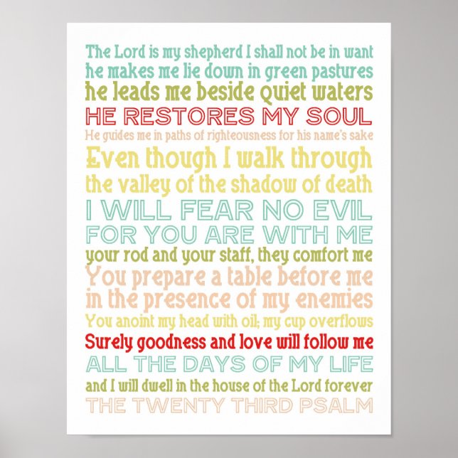 Poster empreinte de l'affiche psalm 23 (Devant)