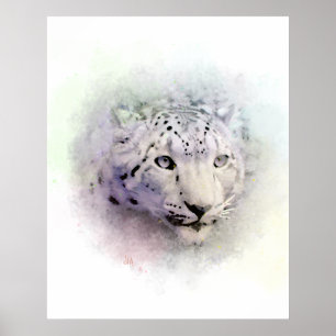 Poster Empreinte de léopard de neige