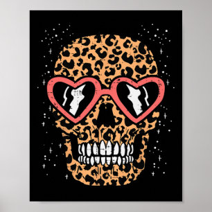 Poster Empreinte de léopard Skull Skeleton Drôle Hallowee