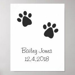 Poster Empreinte de patte de chien personnalisé