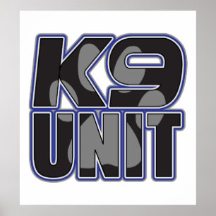 Poster Empreinte de patte de l'unité K9 de la police