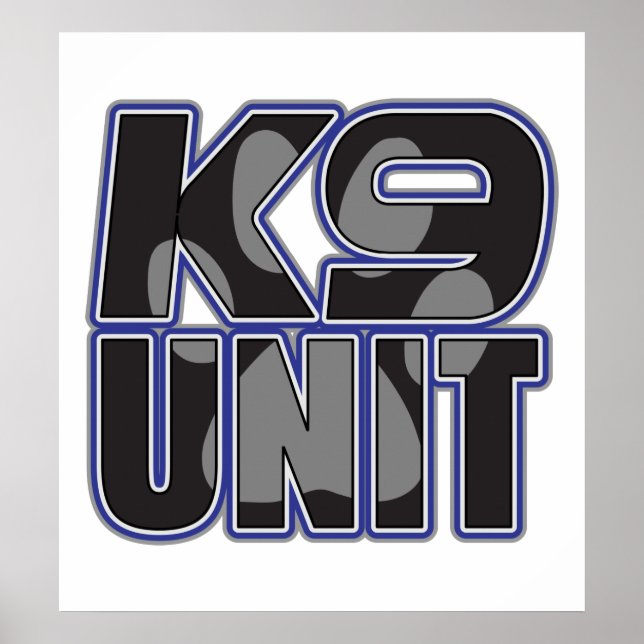 Poster Empreinte de patte de l'unité K9 de la police (Devant)