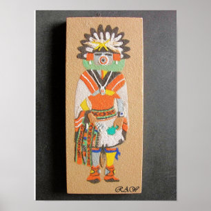 Poster Empreinte de peinture de sable Kachina "Matin"