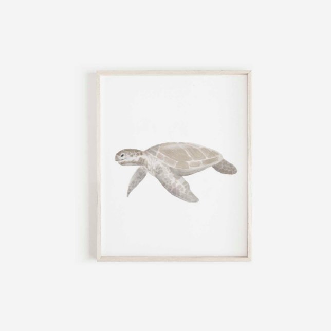 Poster Empreinte de tortues d'aquarelle (Créateur téléchargé)