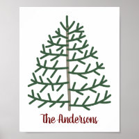 Empreinte digitale Arbre de Noël Famille Gardiens