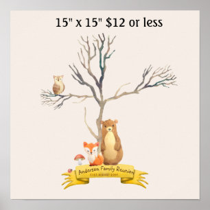 Poster Empreinte digitale Baby shower BOIS MOUILLES Anima