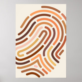 Poster Empreinte digitale pour une race humaine. Anti-rac