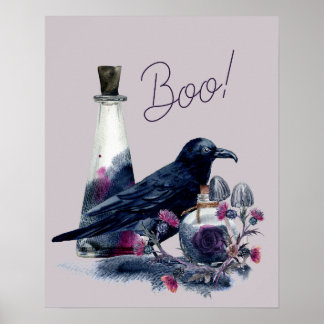 Poster empreinte magique halloween raven