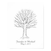 Empreinte numérique personnalisée Arbre Mariage d'