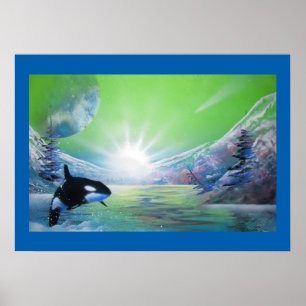 Poster Empreinte photo d'une baleine préférée de Wifes