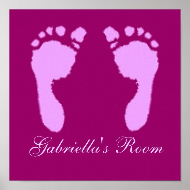 Poster Empreintes bébé (Fille) (Devant)