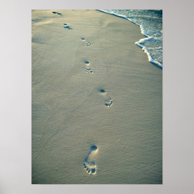 Poster Empreintes dans le sable (Devant)