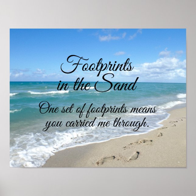 Poster Empreintes dans le Sable Inspirational Christian (Devant)