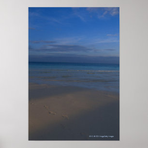 Poster Empreintes de pas sur la plage