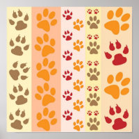 Empreintes de pattes animaux mignons Motif en coul