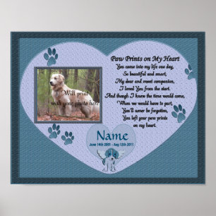 Poster Empreintes de pattes sur My Heart - Blue Dog Memor