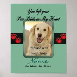 Poster Empreintes de pattes sur My Heart - Mint Green