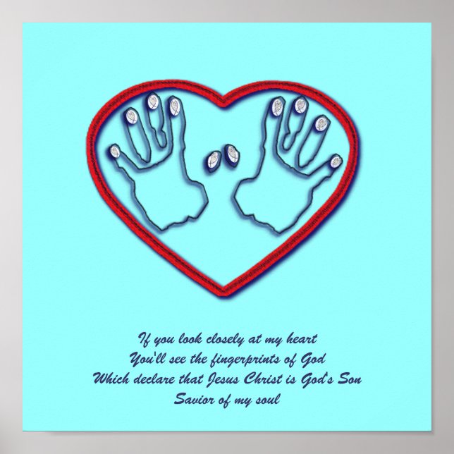 Poster Empreintes digitales de Dieu - 1 Pierre 5:6-7 (Devant)