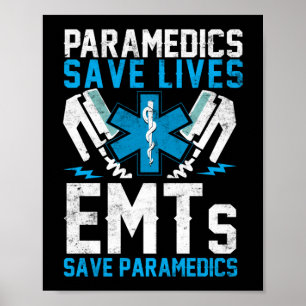 Poster EMS Les paramédics d'urgence sauvent des vies