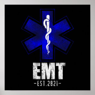 Poster EMS Urgence EMT Est. Diplôme étudiant 2021
