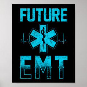Poster EMS Urgence Futur EMT Ambulance étudiante