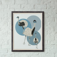 Emus et Cercles Bleus Style moderne