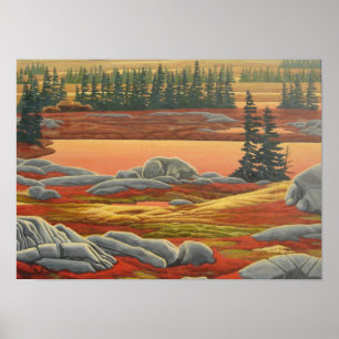 Poster En Attente De La Peinture D'Ours Polaire Hiver 2 I