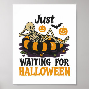 Poster En Attente D'Halloween Squelette Été Éffrayant