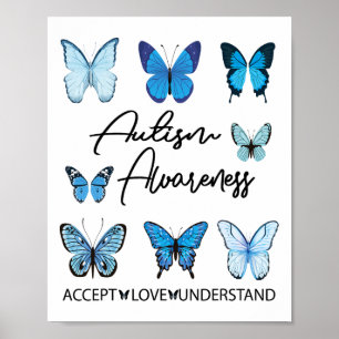 Poster En Avril, Nous Portons Bleu Papillon Autism Awards