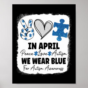 Poster En Avril Nous Portons Bleu Pour Sensibilisation su