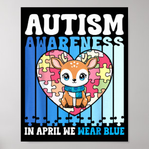 Poster En Avril Nous Portons Bleu Puzzle de Cerf de Sensi