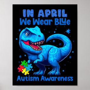 Poster En Avril Nous Portons Bleu Sensibilisation sur l'a