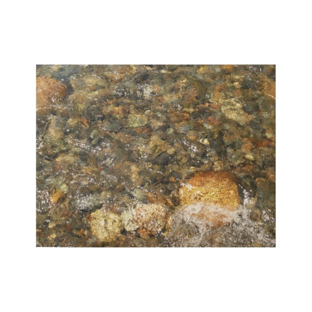 Poster En Bois Galets Brown et gris naturel Abstrait (Devant)