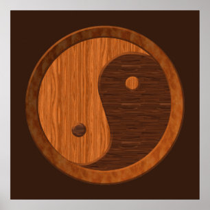 Poster en bois Yin Yang