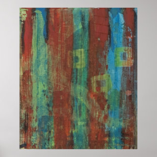 Poster En cage. Anxiété, frustration, art acrylique Tapis
