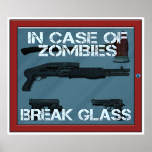 Poster En cas de verre de coupure de zombis