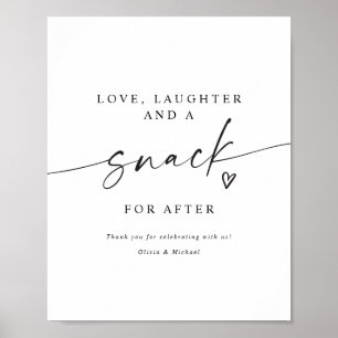 Poster En-cas pour après panneau de mariage moderne manus