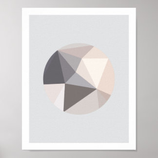Poster en cercle Abstrait rose et gris 2