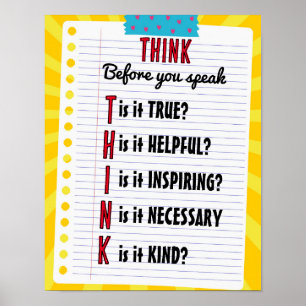 Poster en classe Poster Pensez Poster Éducatif