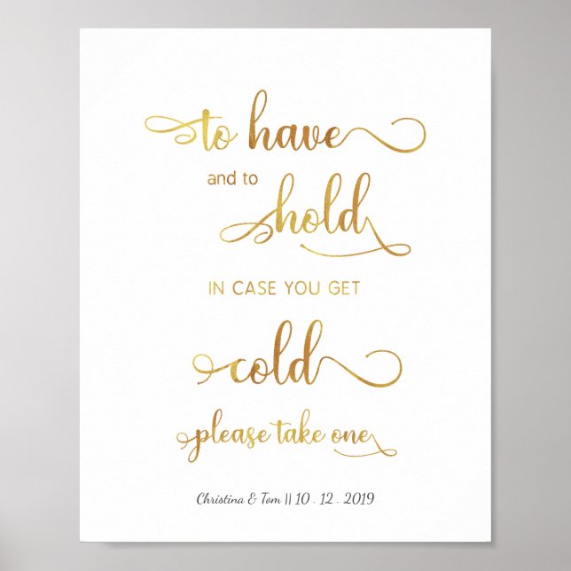 Poster "En coque, vous avez froid" Mariage d'or moderne (Devant)