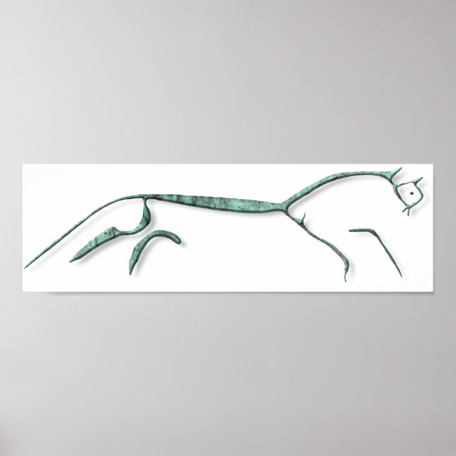 Poster en cuivre du cheval Uffington (Devant)