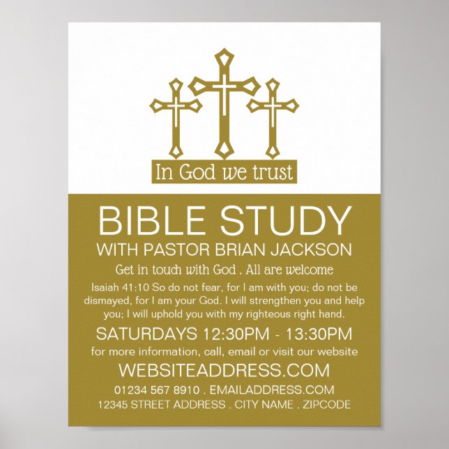 Poster En Dieu, Nous Avons Confiance, Crucifix, Classe Bi (Devant)