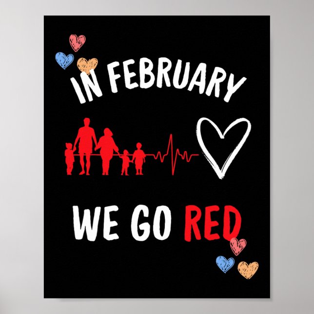Poster En Février Nous Allons Le Mois De Santé De Coeur R (Devant)